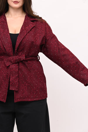 Giacca strass e cinta - Vino