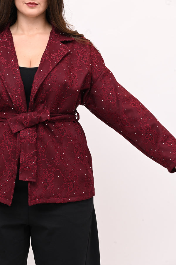 Giacca strass e cinta - Vino