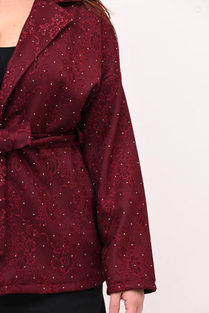 Giacca strass e cinta - Vino