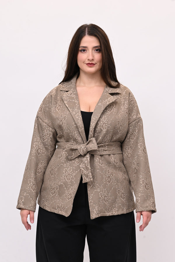 Giacca strass e cinta - Visone