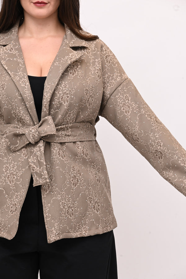 Giacca strass e cinta - Visone