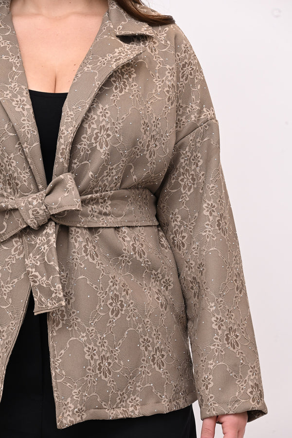 Giacca strass e cinta - Visone