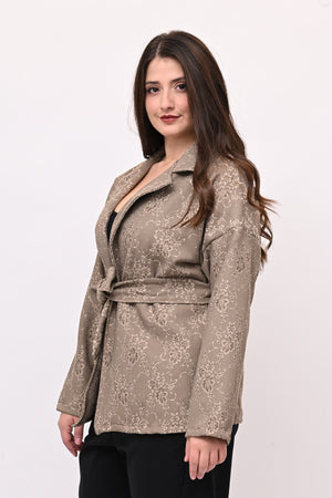 Giacca strass e cinta - Visone