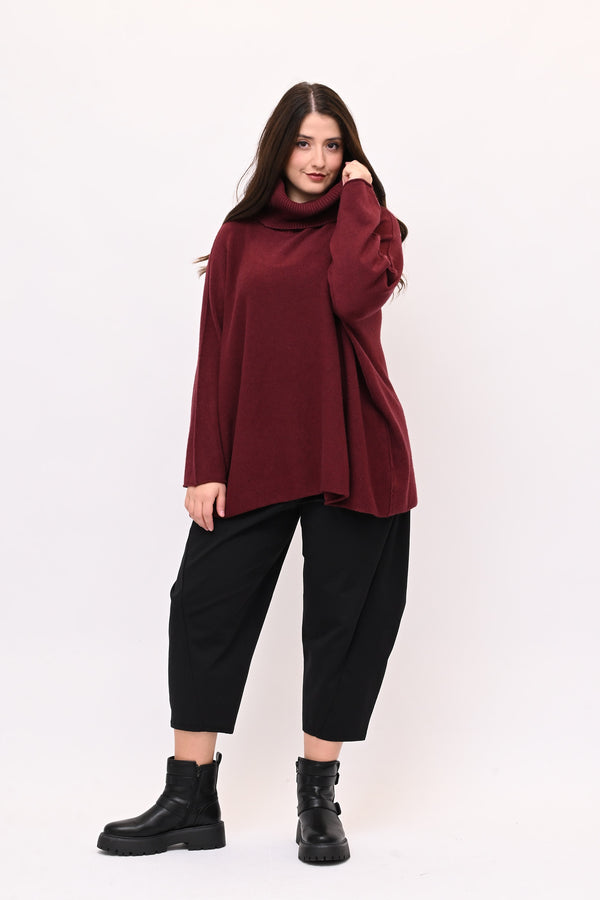 Maxi Pull collo anello - Vino