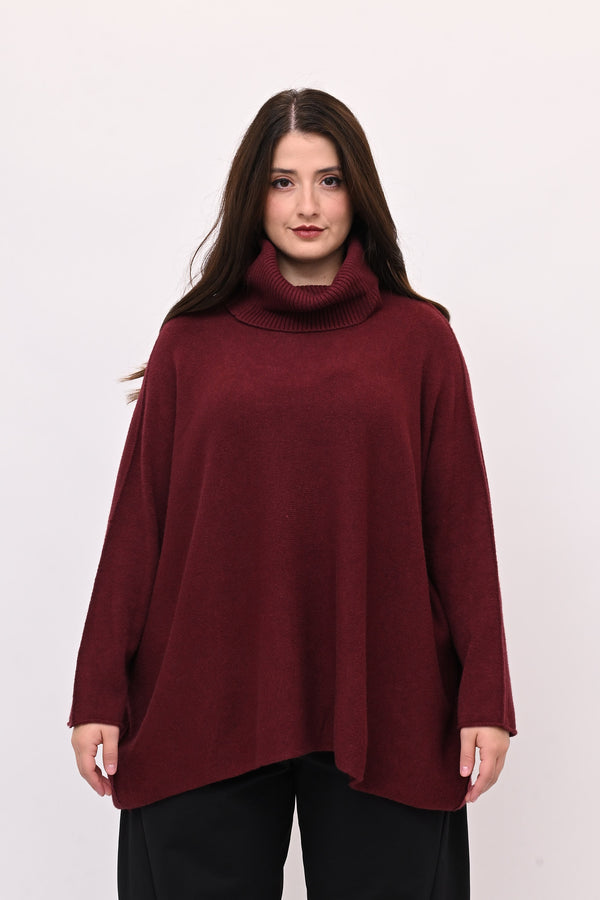 Maxi Pull collo anello - Vino