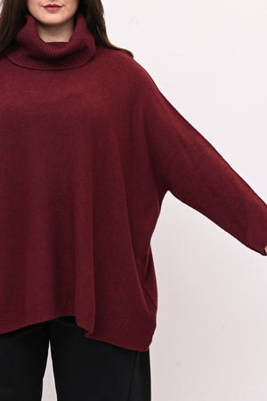 Maxi Pull collo anello - Vino