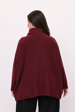 Maxi Pull collo anello - Vino