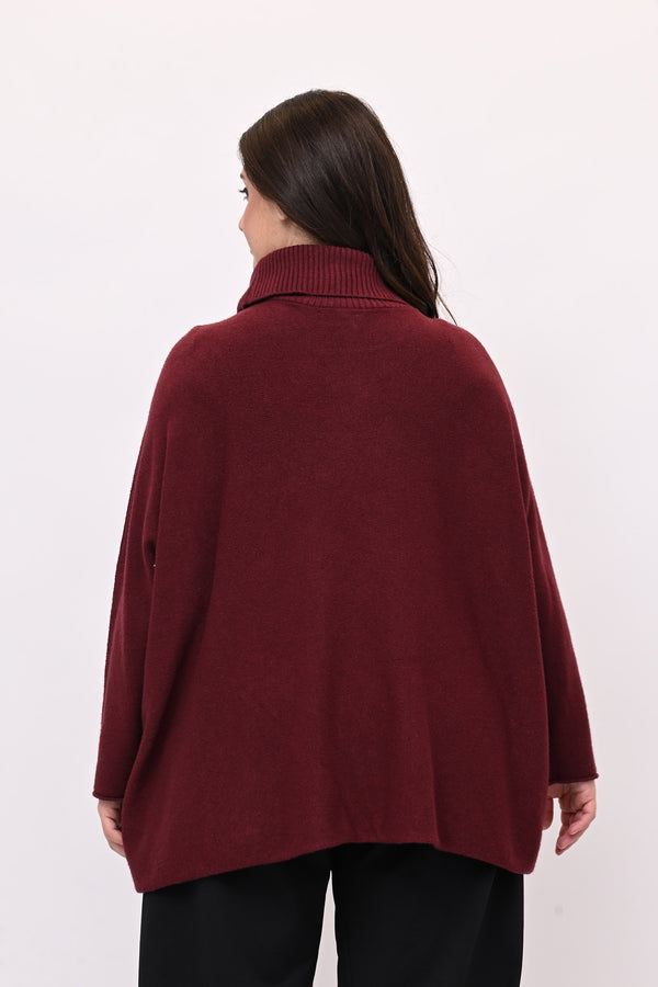 Maxi Pull collo anello - Vino