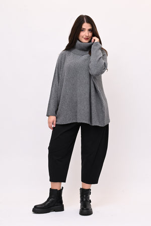 Maxi Pull collo anello - Grigio