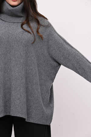 Maxi Pull collo anello - Grigio
