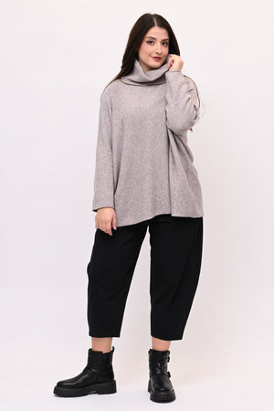 Maxi Pull collo anello - Visone