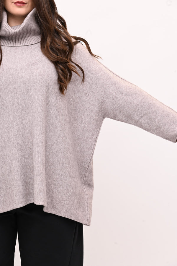 Maxi Pull collo anello - Visone