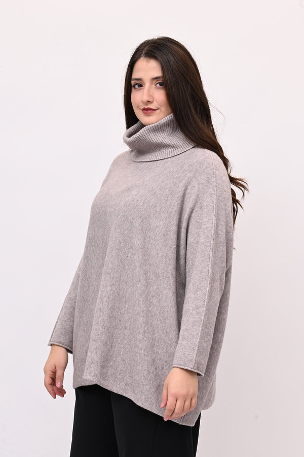 Maxi Pull collo anello - Visone