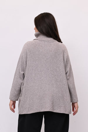 Maxi Pull collo anello - Visone