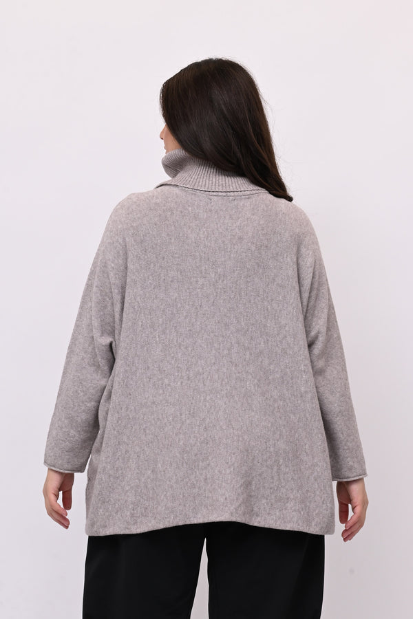 Maxi Pull collo anello - Visone