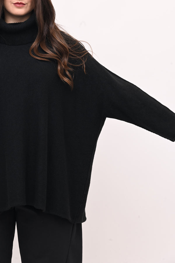 Maxi Pull collo anello - Nero