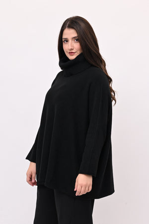 Maxi Pull collo anello - Nero