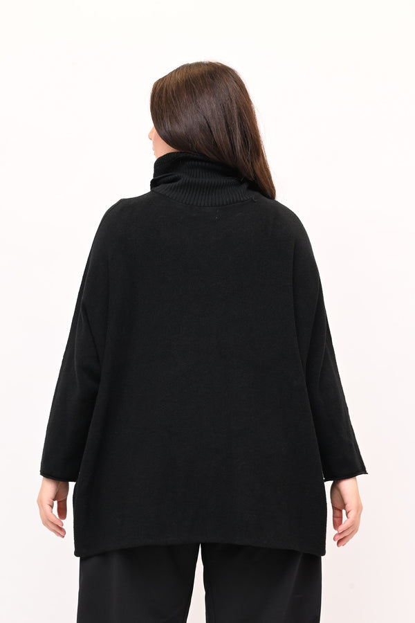 Maxi Pull collo anello - Nero