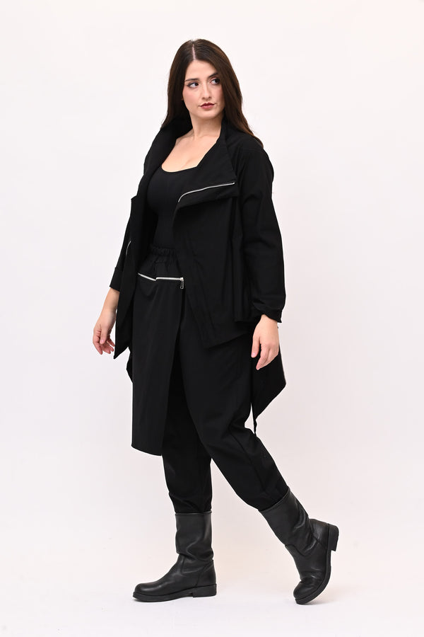 Pantalone gonnellino zip - Nero