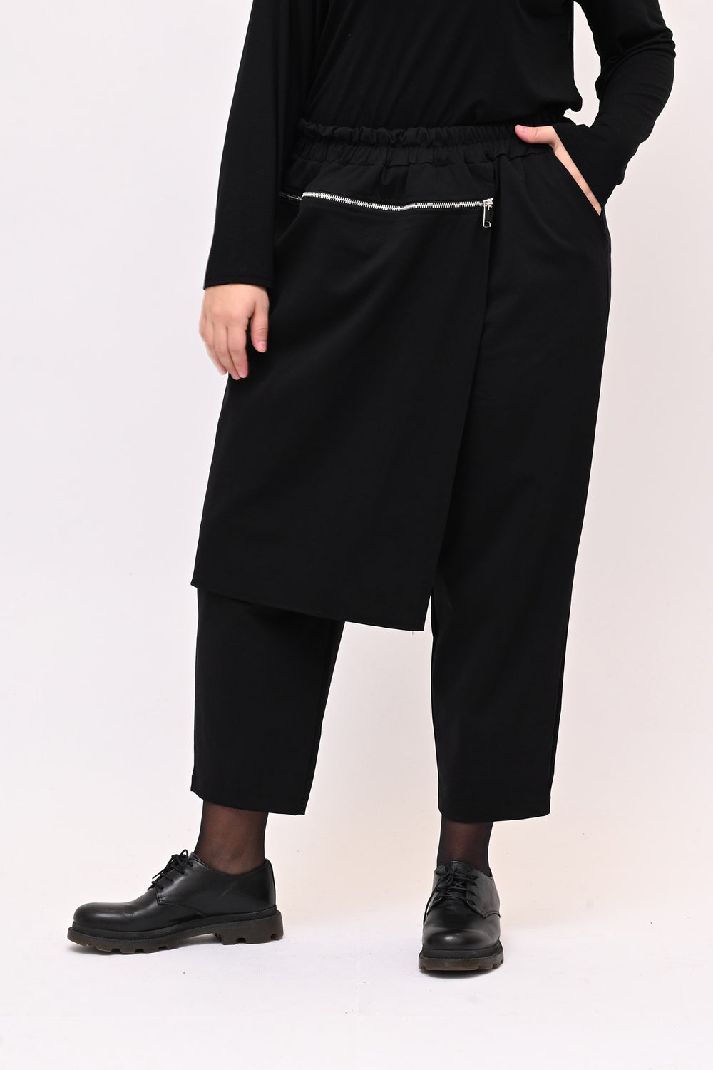 Pantalone gonnellino zip - Nero