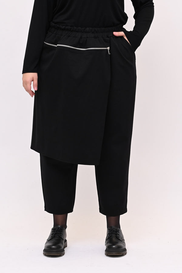 Pantalone gonnellino zip - Nero