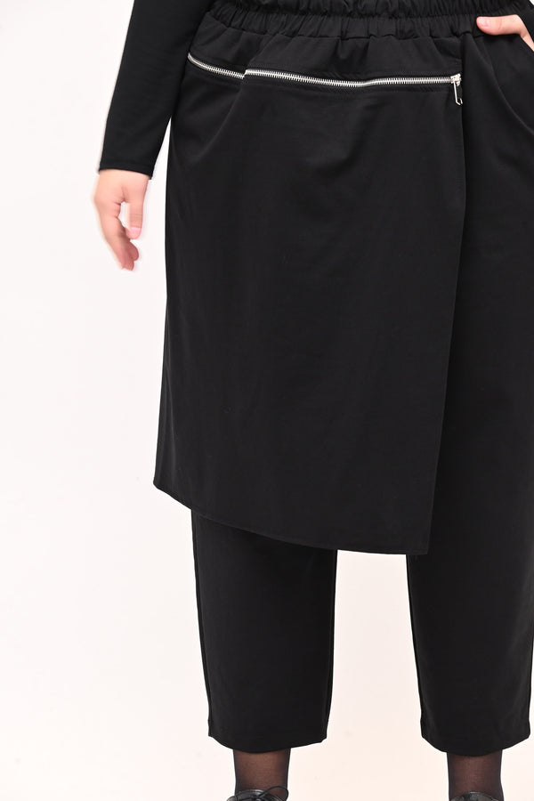 Pantalone gonnellino zip - Nero