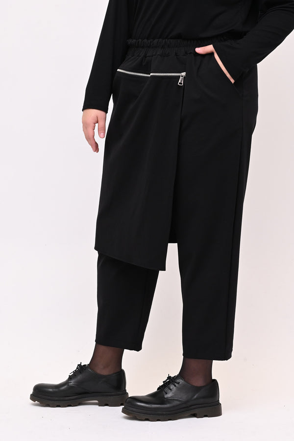 Pantalone gonnellino zip - Nero