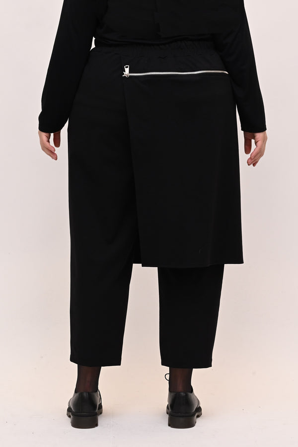 Pantalone gonnellino zip - Nero