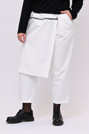 Pantalone gonnellino zip - Bianco