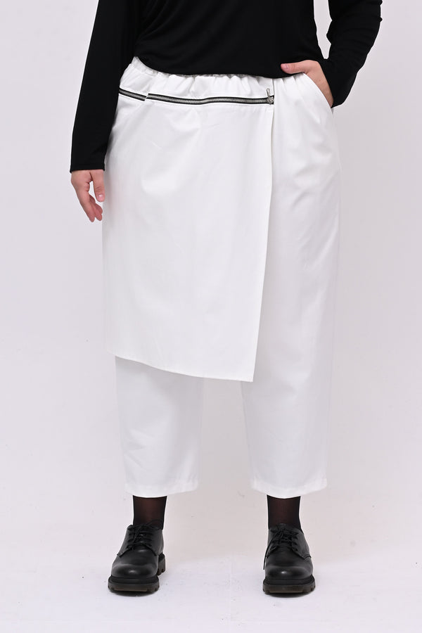 Pantalone gonnellino zip - Bianco
