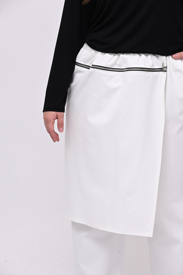 Pantalone gonnellino zip - Bianco