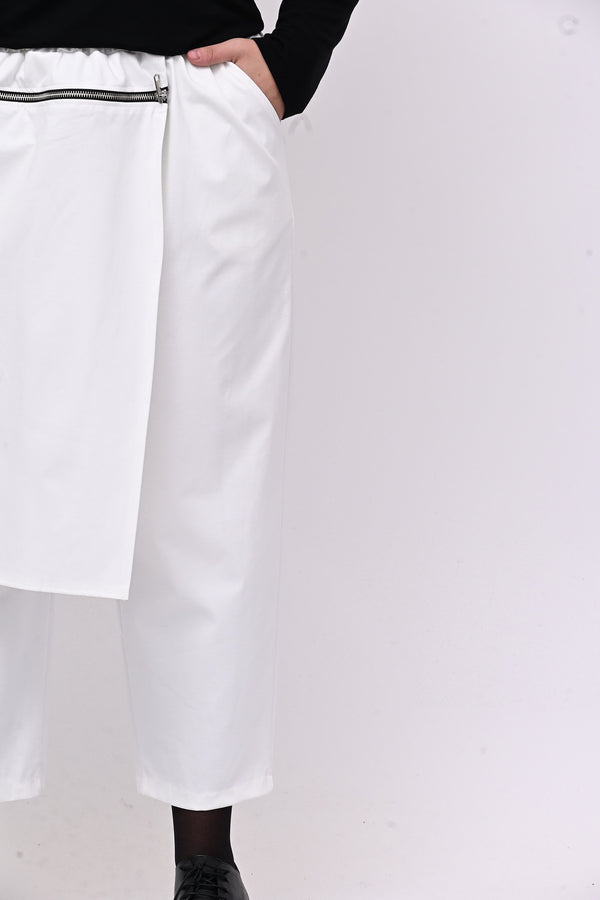 Pantalone gonnellino zip - Bianco