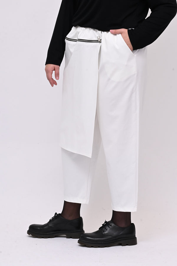 Pantalone gonnellino zip - Bianco