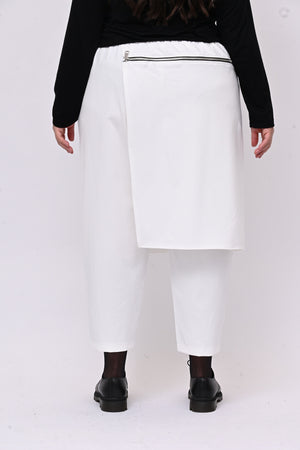 Pantalone gonnellino zip - Bianco