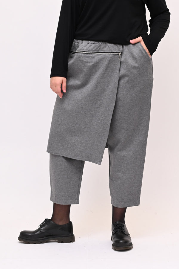 Pantalone gonnellino zip - Grigio