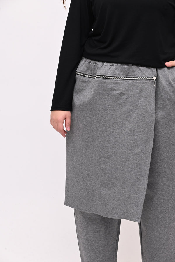 Pantalone gonnellino zip - Grigio