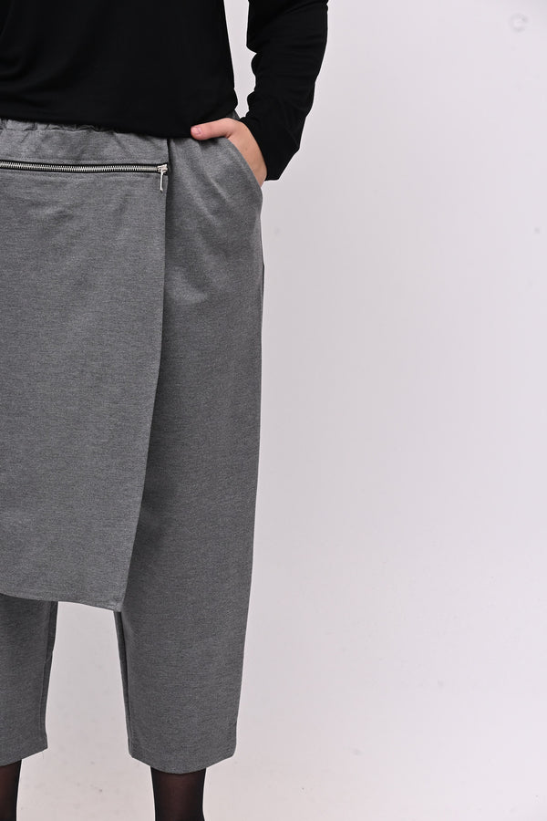 Pantalone gonnellino zip - Grigio