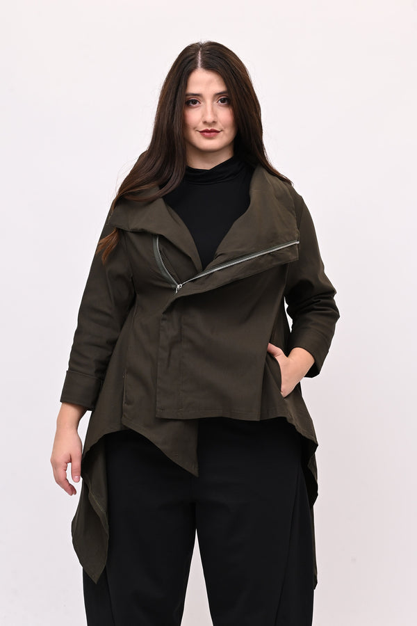 Giacca gotica zip - Verde militare