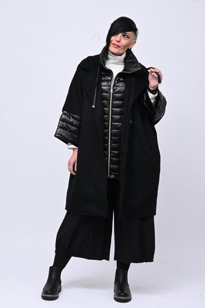 Cappotto inserti piumino - Nero