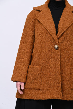 Cappotto over boucle - Tabacco