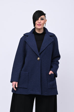 Cappotto over boucle - Blu