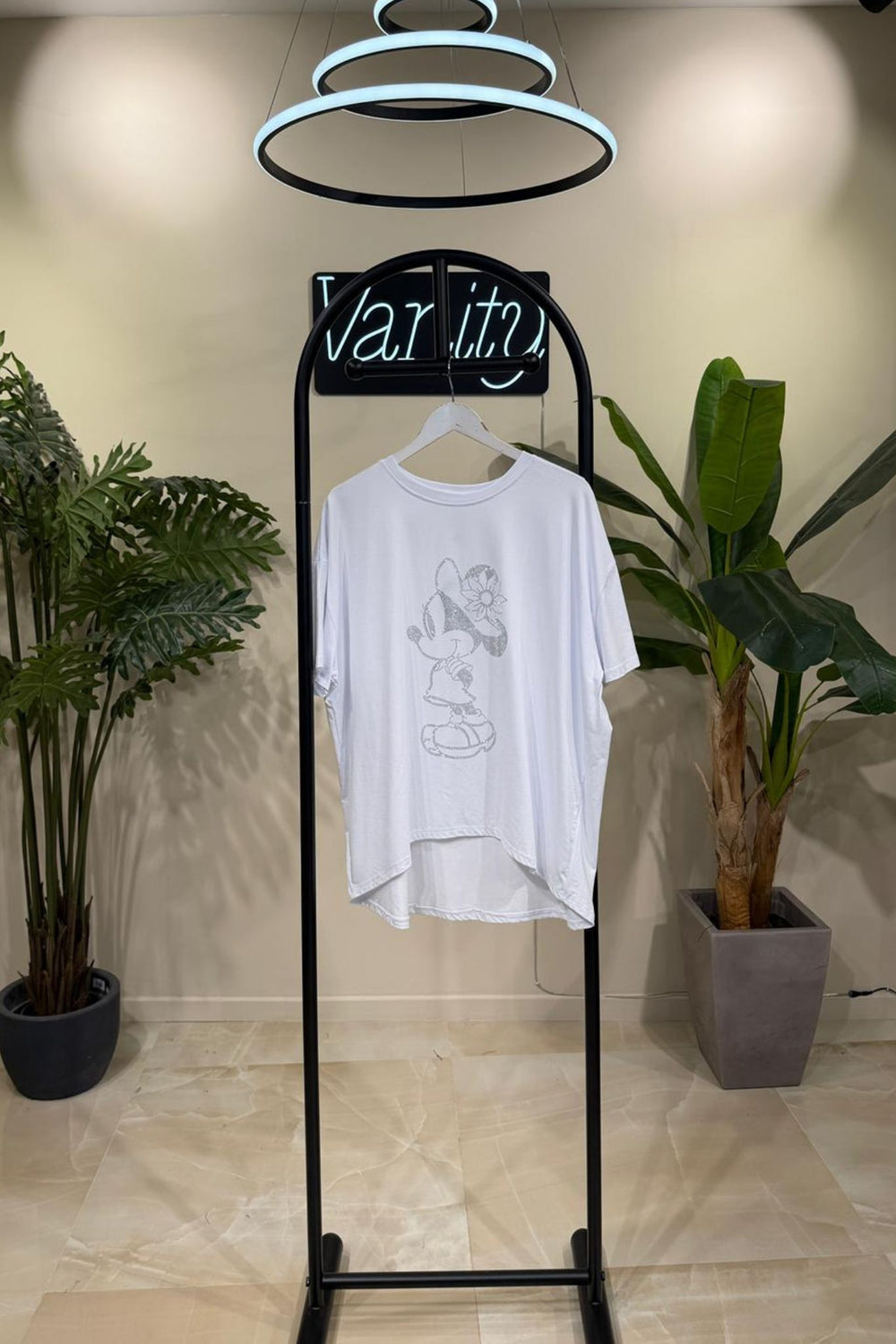 T-shirt Minnie strass - Bianco