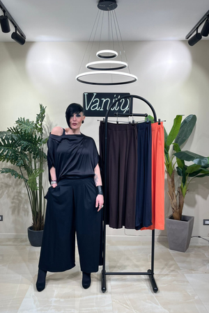 Pantapalazzo Jersey pinces - Blu
