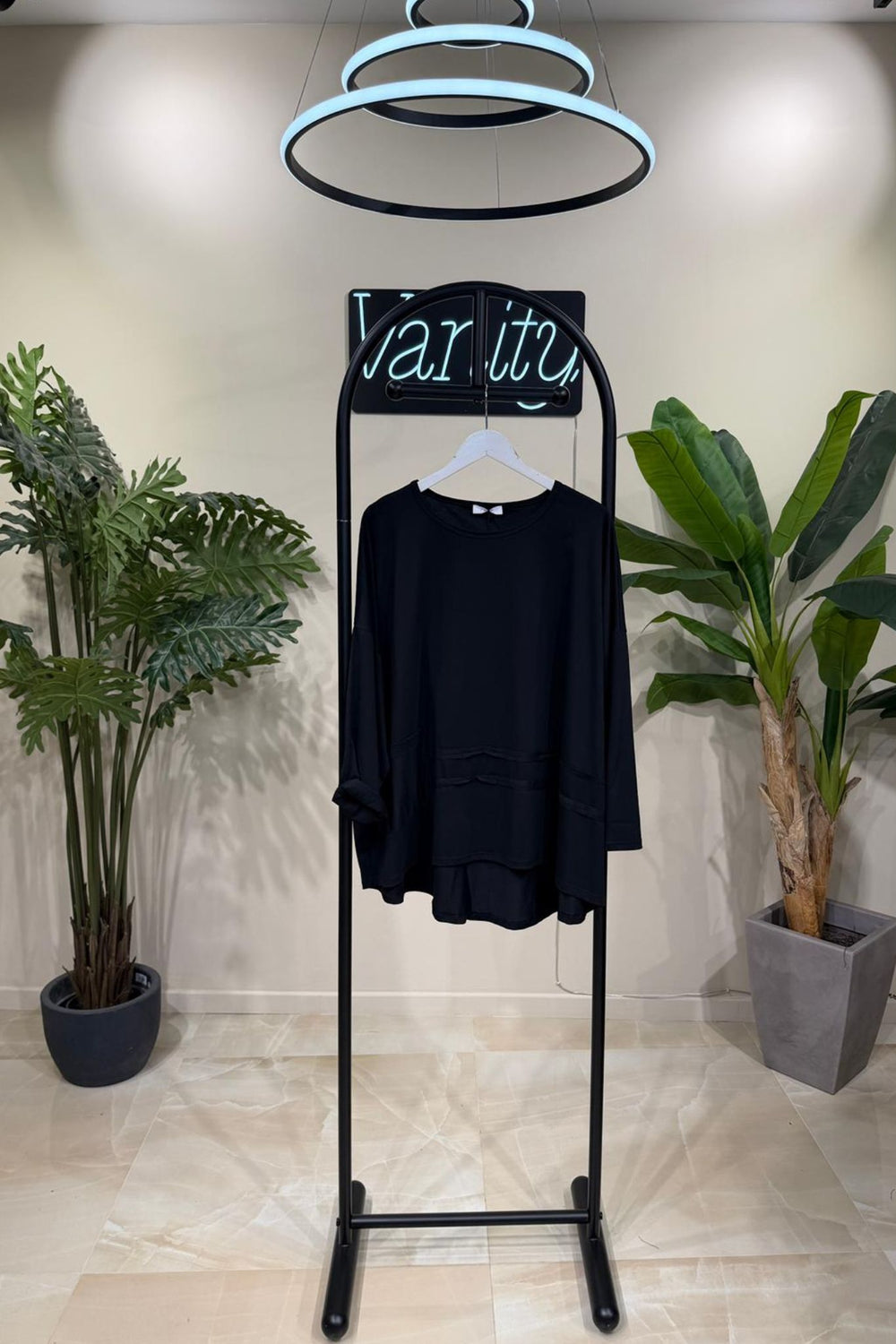 T-shirt over doppia cucitura - Nero