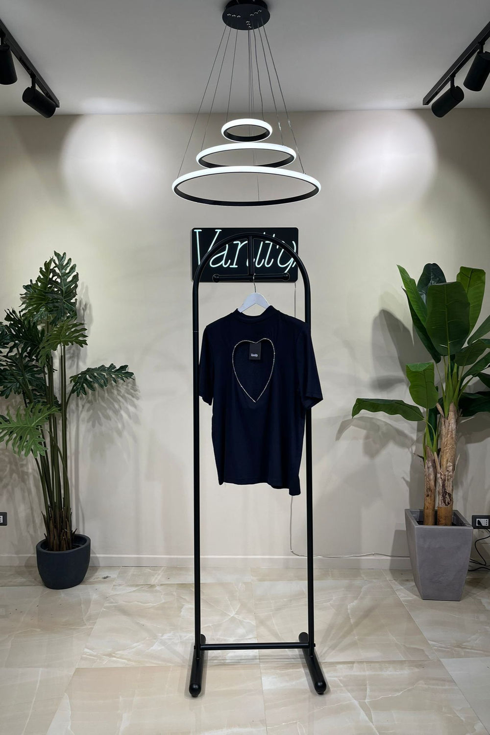 Maglia cuori strass - Blu