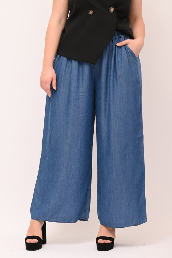 Pantalone chambray laccetto - Jeans scuro