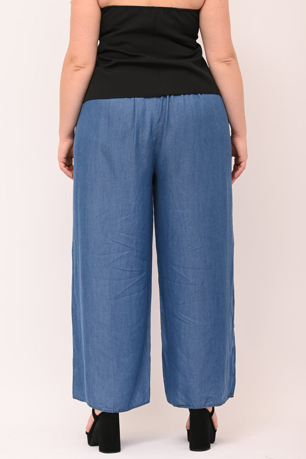 Pantalone chambray laccetto - Jeans scuro