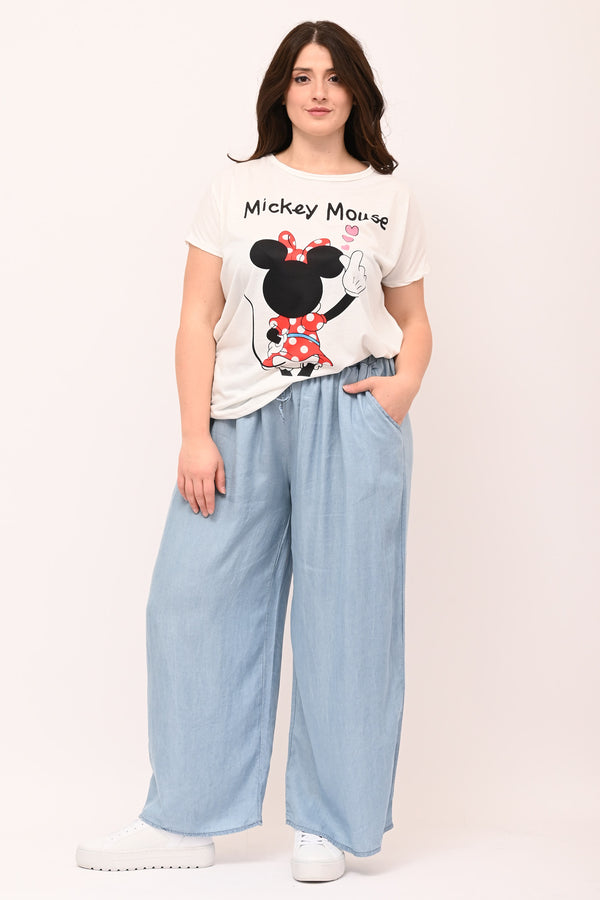 Pantalone chambray laccetto - Jeans chiaro