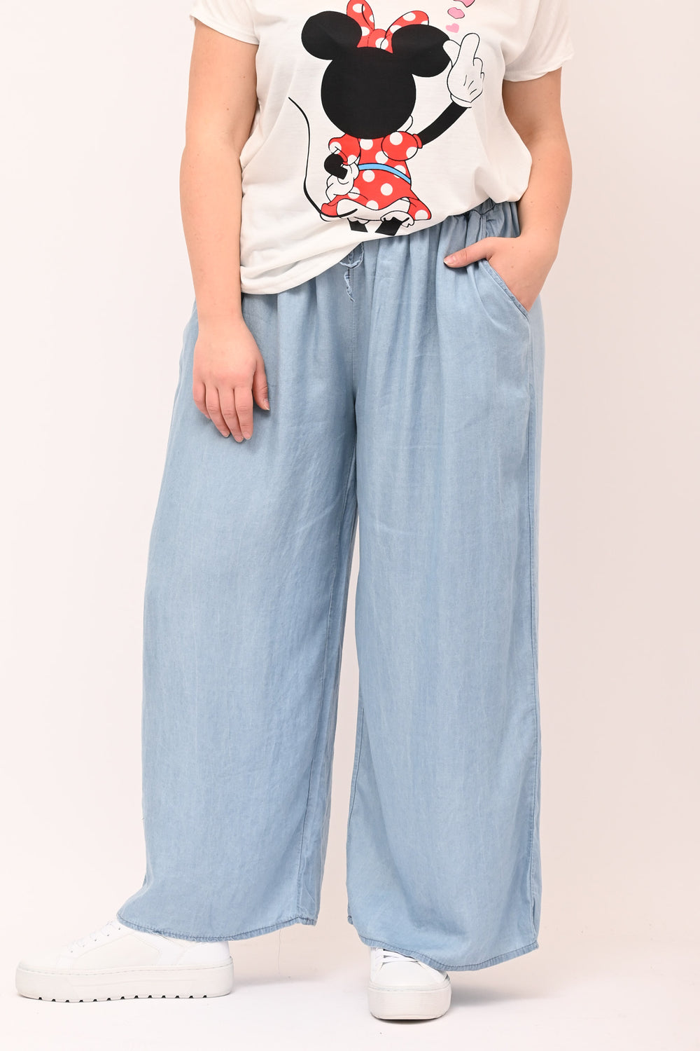 Pantalone chambray laccetto - Jeans chiaro