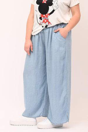 Pantalone chambray laccetto - Jeans chiaro